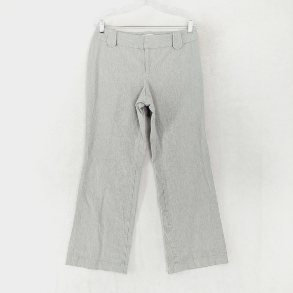 Banana Republic Stretch Gray Flat Front Business Casual Wide Leg Trousers P317 - Picture 2 of 9